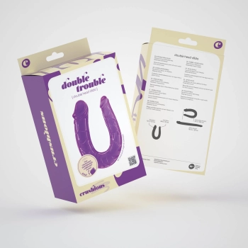 Dildo podwójne Double Trouble Crushious fioletowe 27 cm