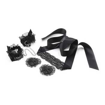 Koronowy Zestaw Bondage Lace Me Up Crushious Czarny