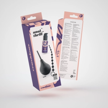 Zestaw analny Crushious gruszka 90 ml łańcuszek 10 perełek