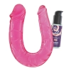 Podwójne dildo Crushious Deep Diver różowe z lubrykantem 50 ml