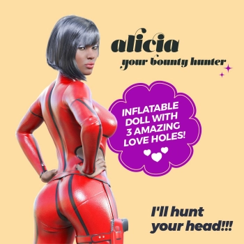 Lalka dmuchana Crushious Alicia czarna 155 cm