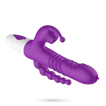 Wibrator punktu G Crushious Wrangler z posuwem i ssaniem USB 23 cm