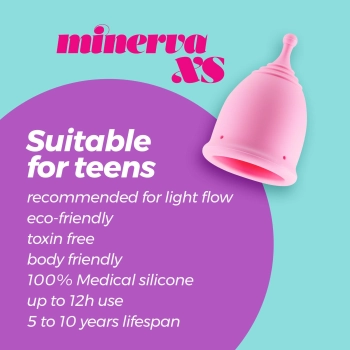 Kubeczek menstruacyjny Crushious Minerva XS z woreczkiem i cleanerem 150 ml