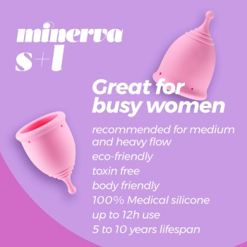 Kubeczek menstruacyjny Minerva Crushious S L z woreczkiem