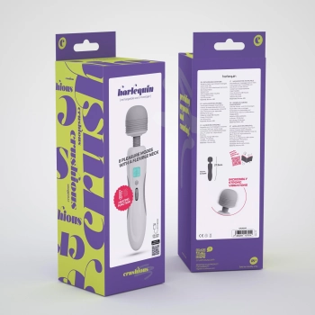 Masażer wand Crushious Harlequin z podgrzewaniem USB 27 cm