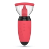 Stymulator z ssaniem i wibrującymi językami Crushious Scarlet USB