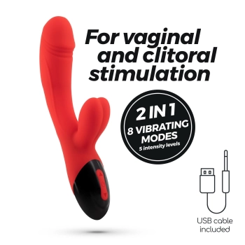 Wibrator króliczek Crushious Dare Dong silikonowy USB 20 cm
