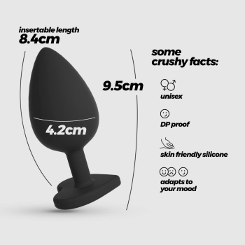 Plug analny Crushious Cuore Large z wymiennymi kryształkami