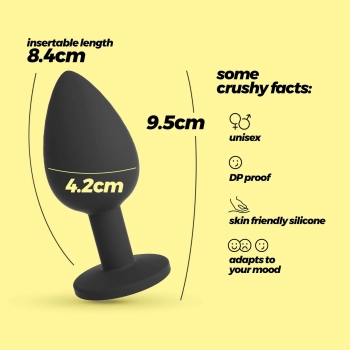 Korek analny Crushious Camileo duży z 4 wymiennymi kryształkami 9,5 cm