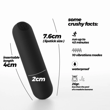 Mini wibrator iMoan Crushious czarny USB 7,6 cm
