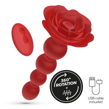 Korek analny wirujący Crushious Rosaline z pilotem silikonowy 19cm