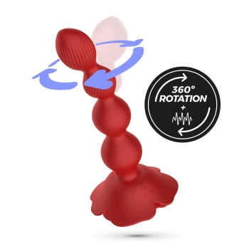 Korek analny wirujący Crushious Rosaline z pilotem silikonowy 19cm