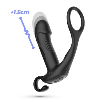 Masażer prostaty Crushious Magoo z pierścieniem i pilotem USB 14 cm