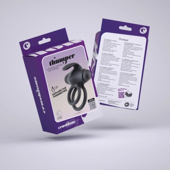 Pierścień wibrujący Thumper Crushious podwójny z pilotem USB