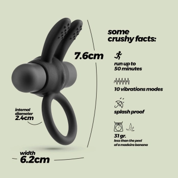 Pierścień erekcyjny silikonowy Crushious Pluto wibrujący 7,6 cm