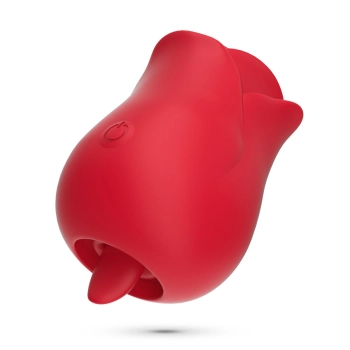 Stymulator łechtaczki z językiem Crushious Rosita silikonowy USB 6 cm