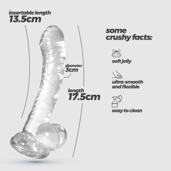 Dildo analne Crushious Hudini żelowe transparentne 17,5 cm