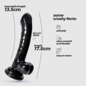 Dildo żelowe Crushious Hudini analne czarny 17 5 cm