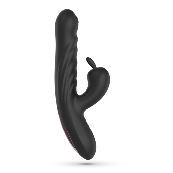 Wibrator króliczek Crushious Lapin silikonowy czarny USB 21,5 cm
