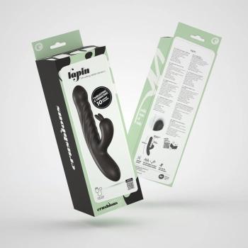 Wibrator króliczek Crushious Lapin silikonowy czarny USB 21,5 cm