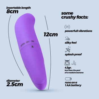 Mini wibrator punktu G Crushious GFinder fioletowy 12cm
