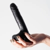 Dildo realistyczne Crushious Inviktus silikonowe czarne 19 cm