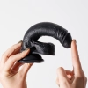 Dildo realistyczne Crushious Inviktus silikonowe czarne 19 cm