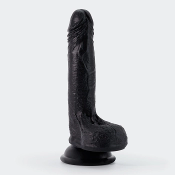 Dildo realistyczne Crushious Inviktus silikonowe czarne 19 cm