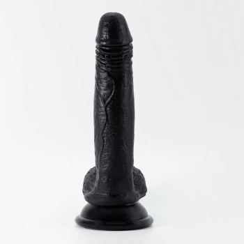 Dildo realistyczne Crushious Inviktus silikonowe czarne 19 cm