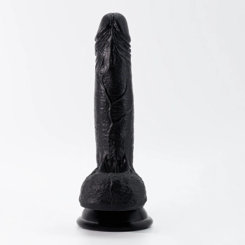 Dildo realistyczne Crushious Inviktus silikonowe czarne 19 cm