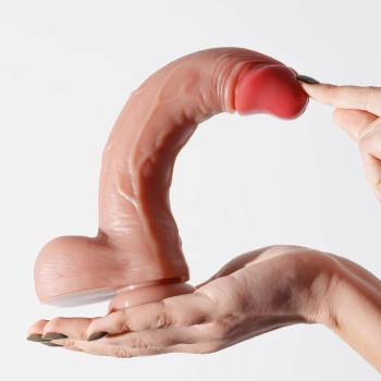 Dildo realistyczne Crushious Inviktus 9 cieliste 23 cm płynny silikon