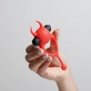 Pierścień erekcyjny wibrujący Daemon Crushious czerwony silikonowy 12,5 cm