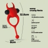 Pierścień erekcyjny wibrujący Daemon Crushious czerwony silikonowy 12,5 cm