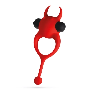 Pierścień erekcyjny wibrujący Daemon Crushious czerwony silikonowy 12,5 cm