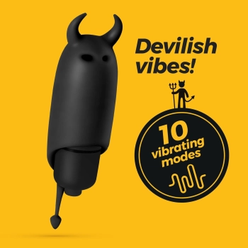Wibrator mini Crushious O Pet Devil czarny 10 trybów 9 2 cm
