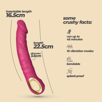 Wibrator realistyczny Crushious Magnus Bend zginany różowy USB