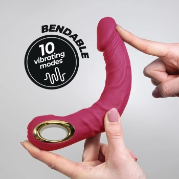 Wibrator realistyczny Crushious Magnus Bend zginany różowy USB
