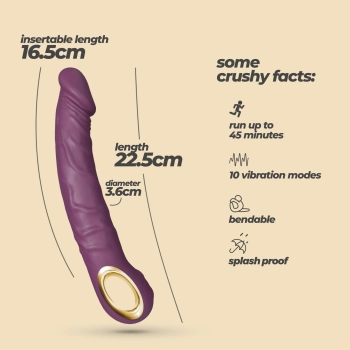 Wibrator realistyczny Crushious Magnus Bend giętki fioletowy USB 22 5 cm