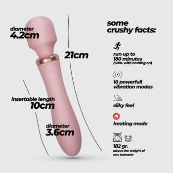 Masażer wibracyjny Crushious Jinx z grzaniem 21 cm