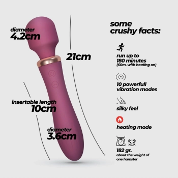 Masażer wibracyjny Jinx Crushious czerwone wino 21 cm