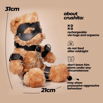 Miś bondage Crushito Crushious czarny 31 cm