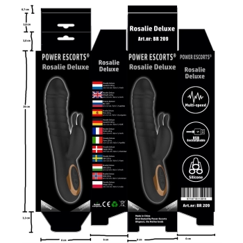 Wibrator króliczek Rosalie Deluxe silikonowy USB 22 cm