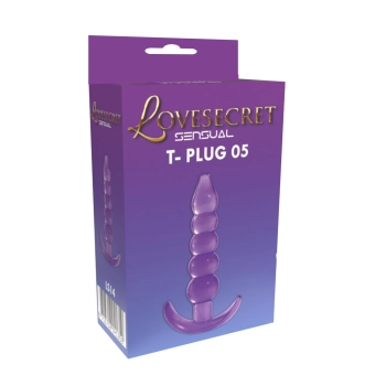 Korek analny TPE Lovesecret T Plug 05 fioletowy 12 cm