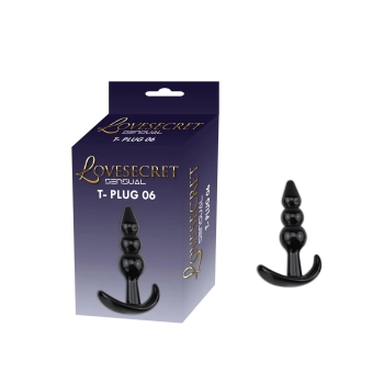 Korek analny Lovesecret T Plug 06 czarny 9 cm