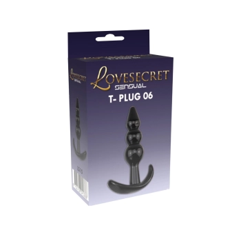 Korek analny Lovesecret T Plug 06 czarny 9 cm