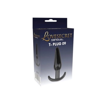 Korek analny Lovesecret T Plug 09 czarny 12 cm TPE