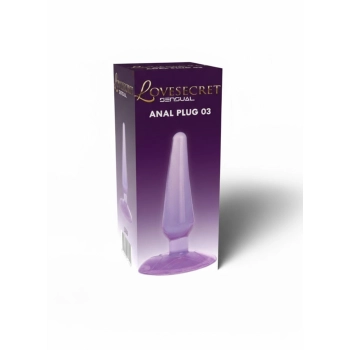 Korek analny Lovesecret z przyssawką fioletowy 11 cm