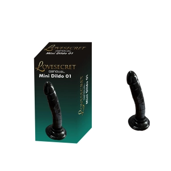 Mini dildo realistyczne Lovesecret czarne 14 cm z przyssawką