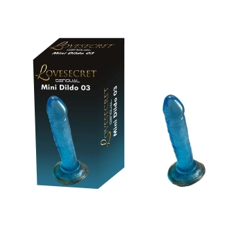 Realistyczne mini dildo Lovesecret niebieskie 14 cm z przyssawką