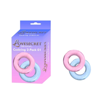 Pierścienie erekcyjne Lovesecret dwupak różowy niebieski 3,5 cm